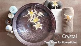  Presentation with candles - Colorful theme enhanced with beautiful spa composition of candles backdrop and a violet colored foreground