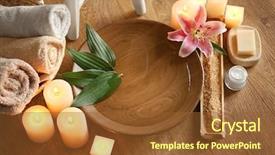  Presentation with flicking candles - Colorful theme enhanced with beautiful spa composition of candles backdrop and a tawny brown colored foreground