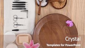  Presentation with manicure - Slides enhanced with beautiful spa composition of manicure background and a tawny brown colored foreground