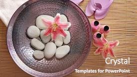  Presentation with stones - Theme having beautiful spa composition of stones background and a tawny brown colored foreground