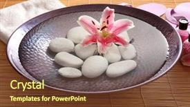  Presentation with stones - Audience pleasing theme consisting of beautiful spa composition of stones backdrop and a tawny brown colored foreground