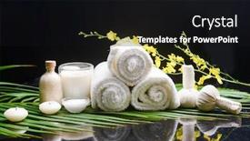  Presentation with yellow green - Beautiful presentation theme featuring dance therapy - beautiful spa composition of zen backdrop and a black colored foreground