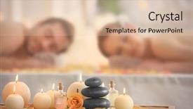  Presentation with spa - PPT layouts featuring beautiful spa composition on blurred background background and a lemonade colored foreground