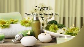  Presentation with fabric - Beautiful presentation design featuring beautiful spa composition on fabric backdrop and a  colored foreground