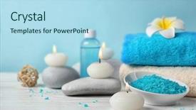  Presentation with light gauge steel - Slides having beautiful spa composition on light background and a light blue colored foreground