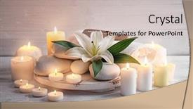  Presentation with spa - Cool new PPT theme with beautiful spa composition on light backdrop and a  colored foreground