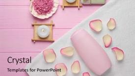  Presentation with abstract beautiful black pink glitter - Audience pleasing theme consisting of beautiful spa composition on pink backdrop and a lemonade colored foreground