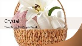  Presentation with spa white orchids black - Slide deck enhanced with beautiful spa composition on white background and a soft green colored foreground