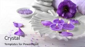  Presentation with spa - Amazing slide set having beautiful spa composition on wooden backdrop and a light blue colored foreground