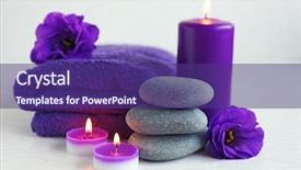  Presentation with old wooden table food - Slide set consisting of beautiful spa composition on wooden background and a violet colored foreground