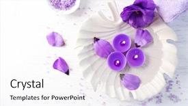  Presentation with spa - Slide deck with beautiful spa composition on wooden background and a white colored foreground