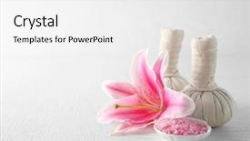  Presentation with spa - Theme enhanced with beautiful spa composition on wooden background and a white colored foreground