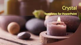  Presentation with spa - Presentation theme having beautiful spa composition on wooden background background and a tawny brown colored foreground