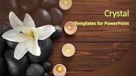  Presentation with rustic wood wooden frame - Slides enhanced with beautiful spa composition on wooden background and a tawny brown colored foreground