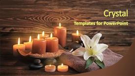  Presentation with spa - PPT theme with beautiful spa composition on wooden background and a tawny brown colored foreground