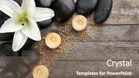  Presentation with spa - Amazing slides having beautiful spa composition on wooden backdrop and a gray colored foreground
