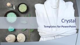  Presentation with baby spa - Amazing presentation theme having beautiful spa composition with bathrobe backdrop and a sky blue colored foreground