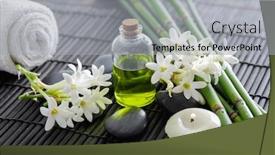  Presentation with tuberose - Presentation theme having beautiful-spa-composition-with-branch background and a light gray colored foreground