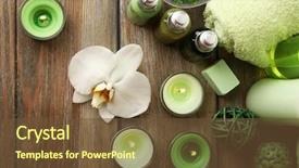  Presentation with spa - Slides with beautiful spa composition with candles background and a tawny brown colored foreground