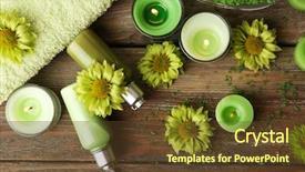  Presentation with flicking candles - Slide deck featuring beautiful spa composition with candles background and a  colored foreground