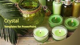  Presentation with funeral flames of aroma candles - Amazing presentation theme having beautiful spa composition with candles backdrop and a  colored foreground