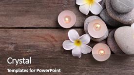  Presentation with spa - Cool new presentation theme with beautiful spa composition with candles backdrop and a tawny brown colored foreground