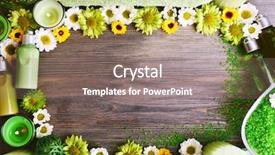  Presentation with frame - Amazing presentation theme having beautiful spa composition with flowers backdrop and a coral colored foreground