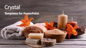  Presentation with spa - Presentation design featuring beautiful spa composition with flowers background and a  colored foreground