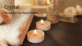  Presentation with spa - Slide set enhanced with beautiful spa composition with flowers background and a coral colored foreground