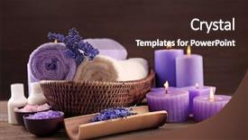  Presentation with lavender - PPT theme featuring beautiful spa composition with lavender background and a wine colored foreground