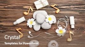  Presentation with soap - Presentation design with beautiful spa composition with notes background and a  colored foreground