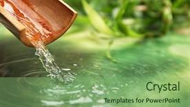  Presentation with pouring water - Theme consisting of beautiful spa composition with pouring background and a seafoam green colored foreground