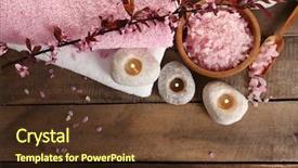  Presentation with beautiful spring flowers - Slide deck featuring beautiful spa composition with spring background and a tawny brown colored foreground