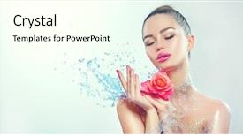  Presentation with blue spa - Beautiful PPT theme featuring beautiful spa model woman backdrop and a cream colored foreground
