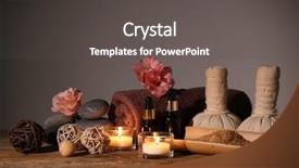  Presentation with spa - Amazing presentation theme having beautiful spa set on wooden table against grey background backdrop and a dark gray colored foreground