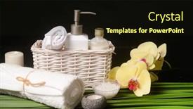  Presentation with stem - PPT layouts having beautiful-spa-setting-bath-spa background and a wine colored foreground