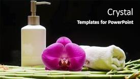  Presentation with stem - Audience pleasing presentation design consisting of beautiful-spa-setting-of-orchid backdrop and a black colored foreground