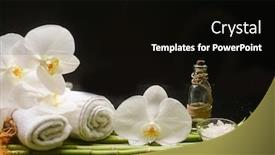  Presentation with stem - Colorful presentation theme enhanced with beautiful-spa-setting-of-white backdrop and a black colored foreground