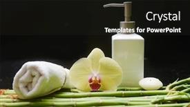  Presentation with stem - Cool new slide set with beautiful-spa-setting-of-yellow backdrop and a dark gray colored foreground