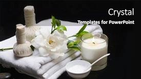  Presentation with white candles - Slides with beautiful-spa-setting-on-black background and a black colored foreground