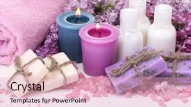  Presentation with spa - Theme enhanced with beautiful spa setting on white background and a  colored foreground