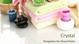  Presentation with lily - Audience pleasing presentation consisting of beautiful spa setting with lily backdrop and a  colored foreground