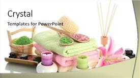  Presentation with spa white orchids black - PPT theme featuring beautiful spa setting with lily background and a  colored foreground