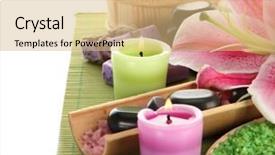  Presentation with maintenance - PPT theme with beautiful spa setting with lily background and a  colored foreground