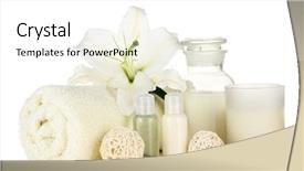  Presentation with lotus flower white water lily - PPT theme having beautiful spa setting with lily background and a white colored foreground