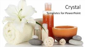  Presentation with lily - PPT theme enhanced with beautiful spa setting with lily background and a  colored foreground