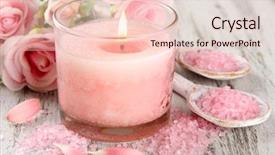  Presentation with flame - Presentation with beautiful spa setting with pink background and a lemonade colored foreground