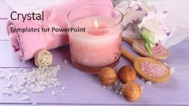  Presentation with color pink - Beautiful PPT layouts featuring beautiful spa setting with pink backdrop and a  colored foreground