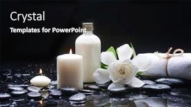  Presentation with white candles - PPT theme featuring beautiful-spa-still-life background and a black colored foreground