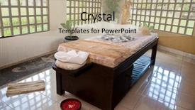  Presentation with natural spa resort - Colorful PPT theme enhanced with beautiful spa therapy room backdrop and a coral colored foreground